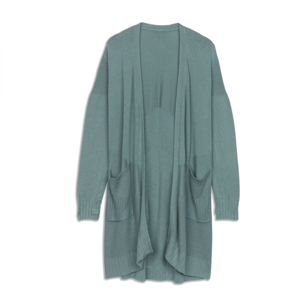 Lululemon Sincerely Yours Wrap Sweater Tidewater Teal - Picture 3 of 7